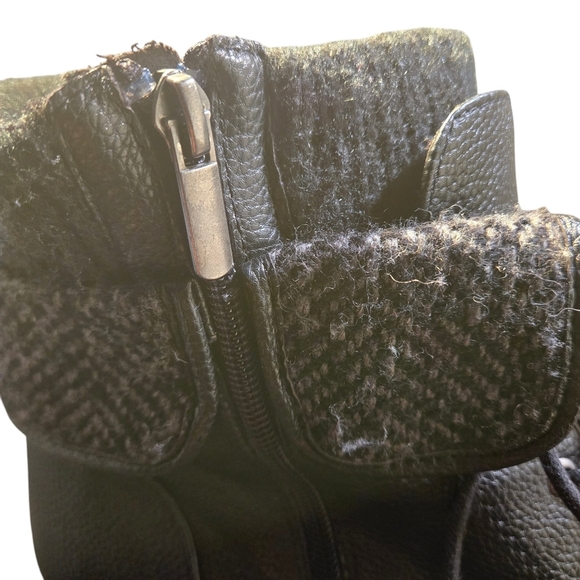 Torrid Women's Lug Sole Boots Black with Gray Ankle Sweater 1" Heel Size 11W - Picture 8 of 16